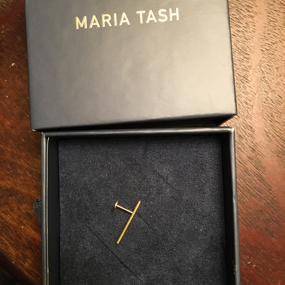 Maria Tash YG 18 mm rounded matte bar
